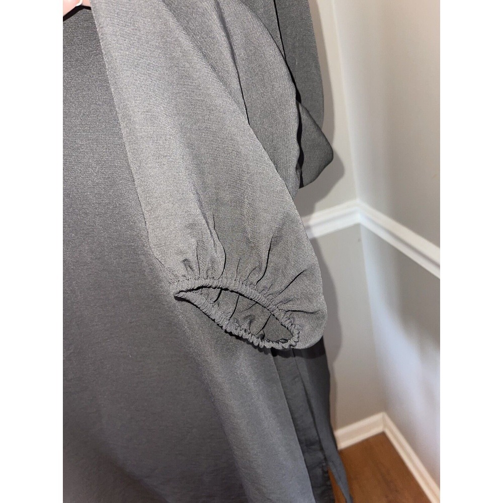 Maurices Gray‎ Lantern Sleeve Lattice Neck Tunic Blouse Womens XL - Picture 5 of 5